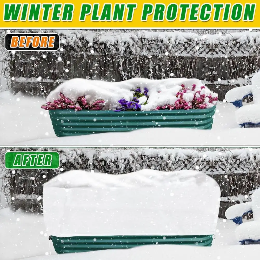 Garden Bed Frost Protection Garden Raised Bed Cover with Insulated Liner Adjustable Drawstring Frost Cloth for Outdoor Plants