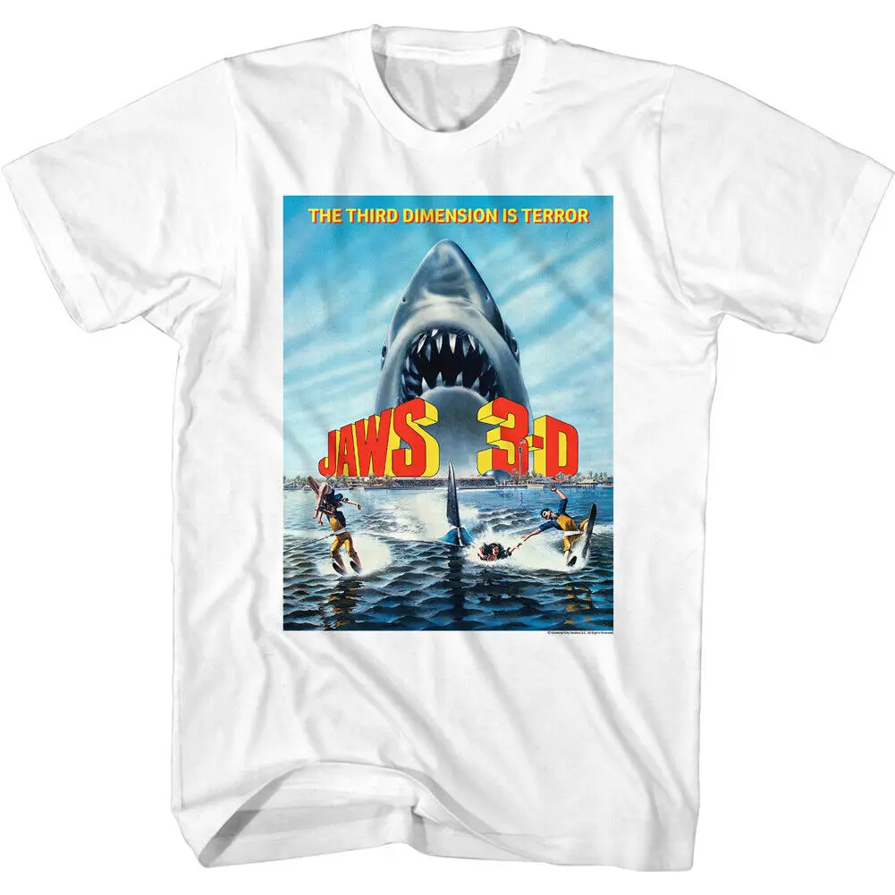 Jaws 3 D Thriller Movie Third Dimension Terror Full Color Poster Men's T Shirt