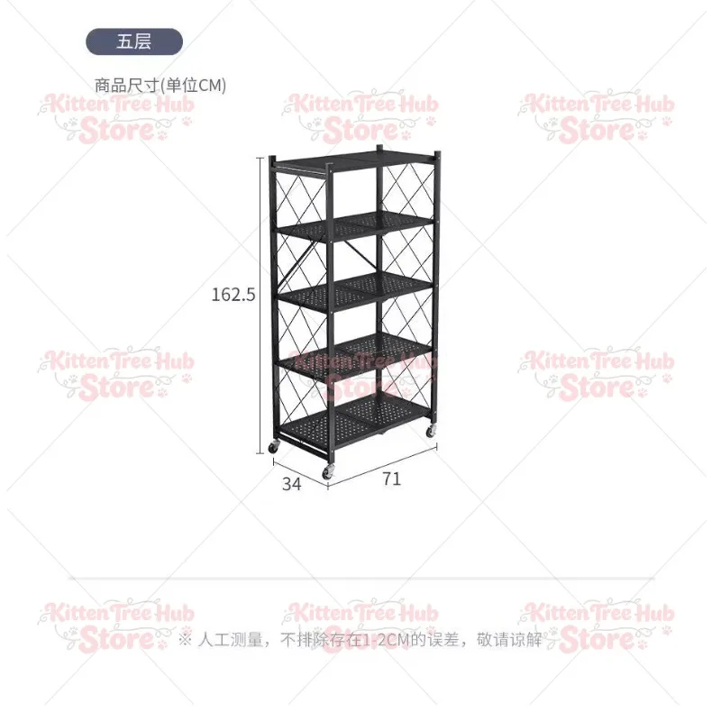 installation-free-folding-storage-rack-wrought-iron-multi-layer-kitchen-organizer