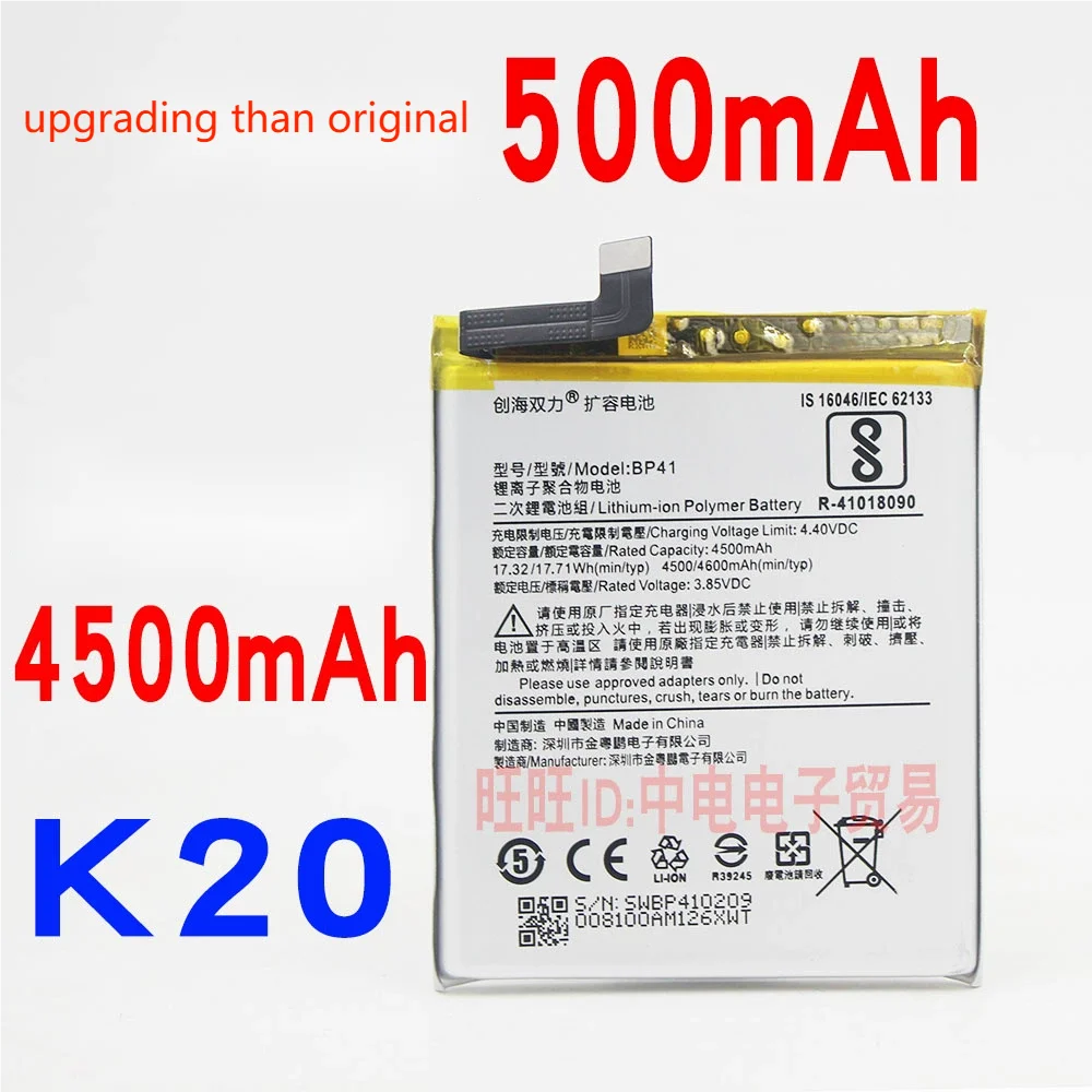 4500mAh  Battery  BP40 BP41 For Xiaomi  K20pro For Redmi K20 Pro Big Power Bateria Replacement