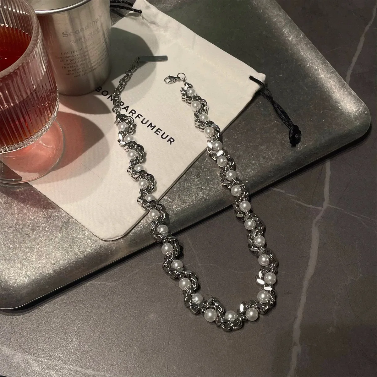 Edelstahl Perlen Kette Armband Für Frauen Männer Trend Silber Farbe Y2K Hip Hop Schmuck Geschenk Freunde Liebhaber Zubehör