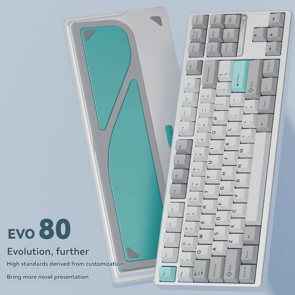 

Механическая клавиатура TickType EVO80, беспроводная трехрежимная RGB с возможностью горячей замены QMK/VIA, механическая клавиатура с алюминиевым корпусом, подарок