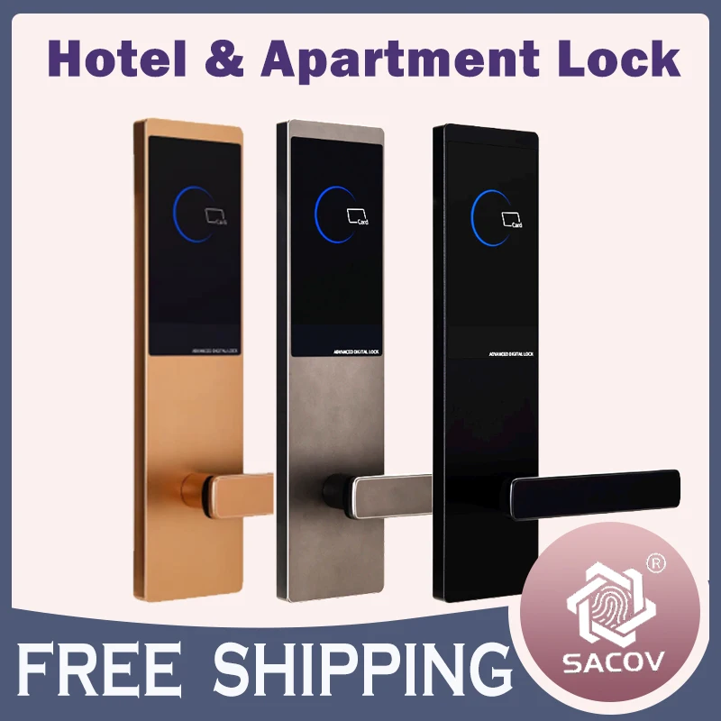 

Zinc alloy intelligent hotel lock with management software Electric RFID Card Hotel Lock With 5572 Mortise hotel lock system