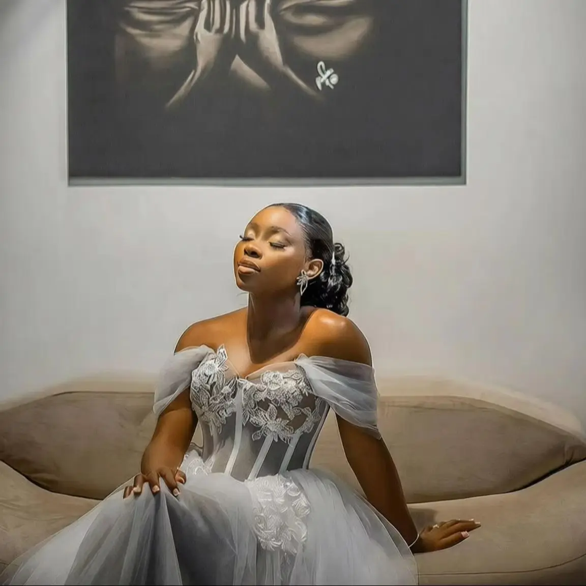 Aso Ebi Nigeria Bride Robe for Wedding Lace Bridal Gowns Photoshoot Maternity Dressing Gown For Photography Customized
