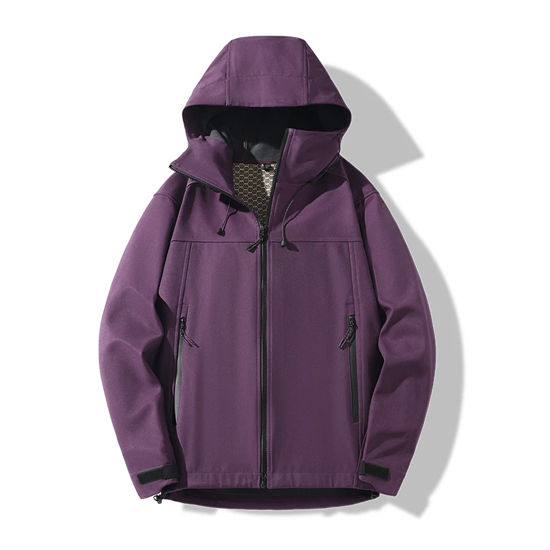 

Men's Waterproof Rain Jacket Unisex Raincoat Hooded Hiking Jackets Graphene Warm Windbreaker Zipper Outdoor Sports Coats Autumn