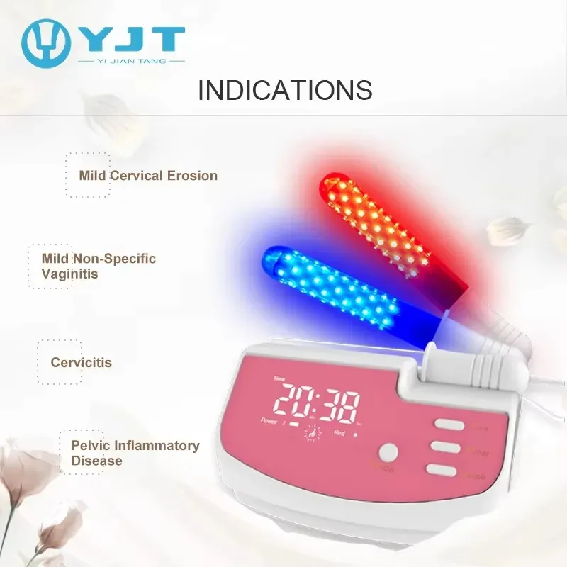 Hot Sale Female Physiotherapy Equipment Red Blue Light Wand Vaginal Tightening Sterilization Cleaning for Personal Care