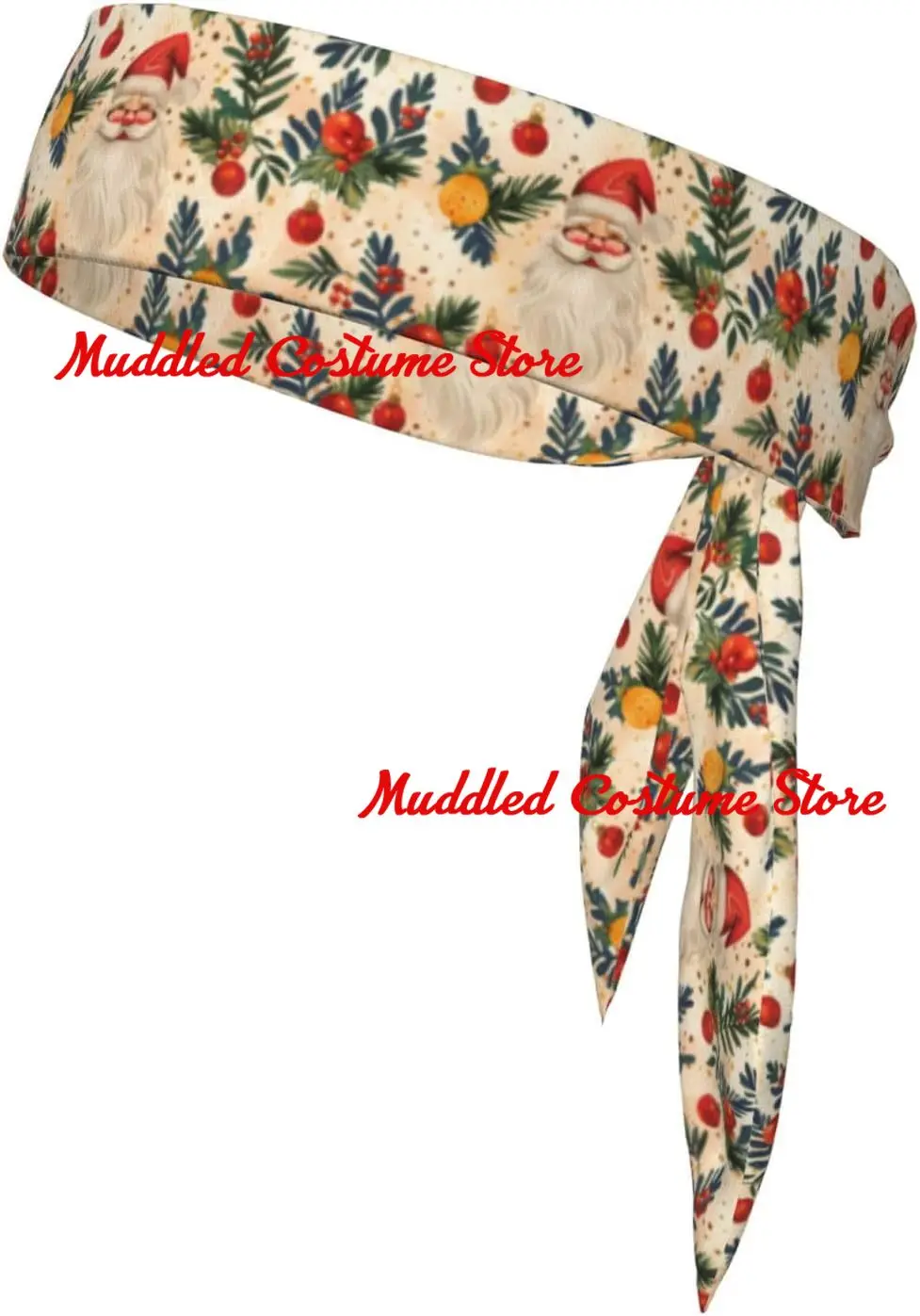 

Спортивный галстук на голову с рождественским узором Санта-Клауса, быстросохнущий влагоотводящий многофункциональный спортивный браслет для женщин и мужчин