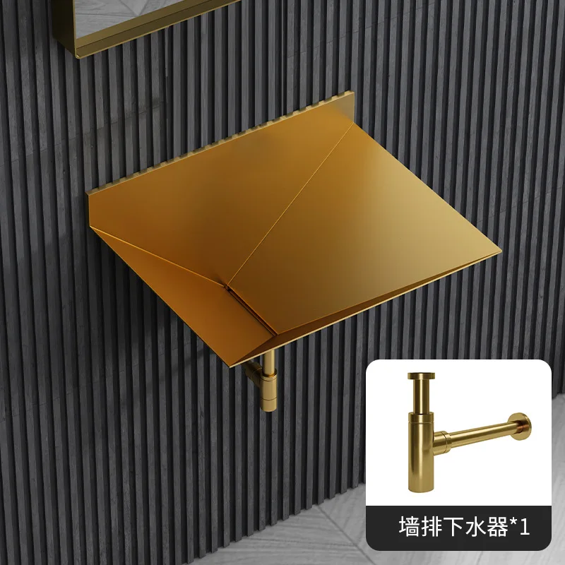 Washing table Wall-mounted stainless steel gold wash basin Bathroom