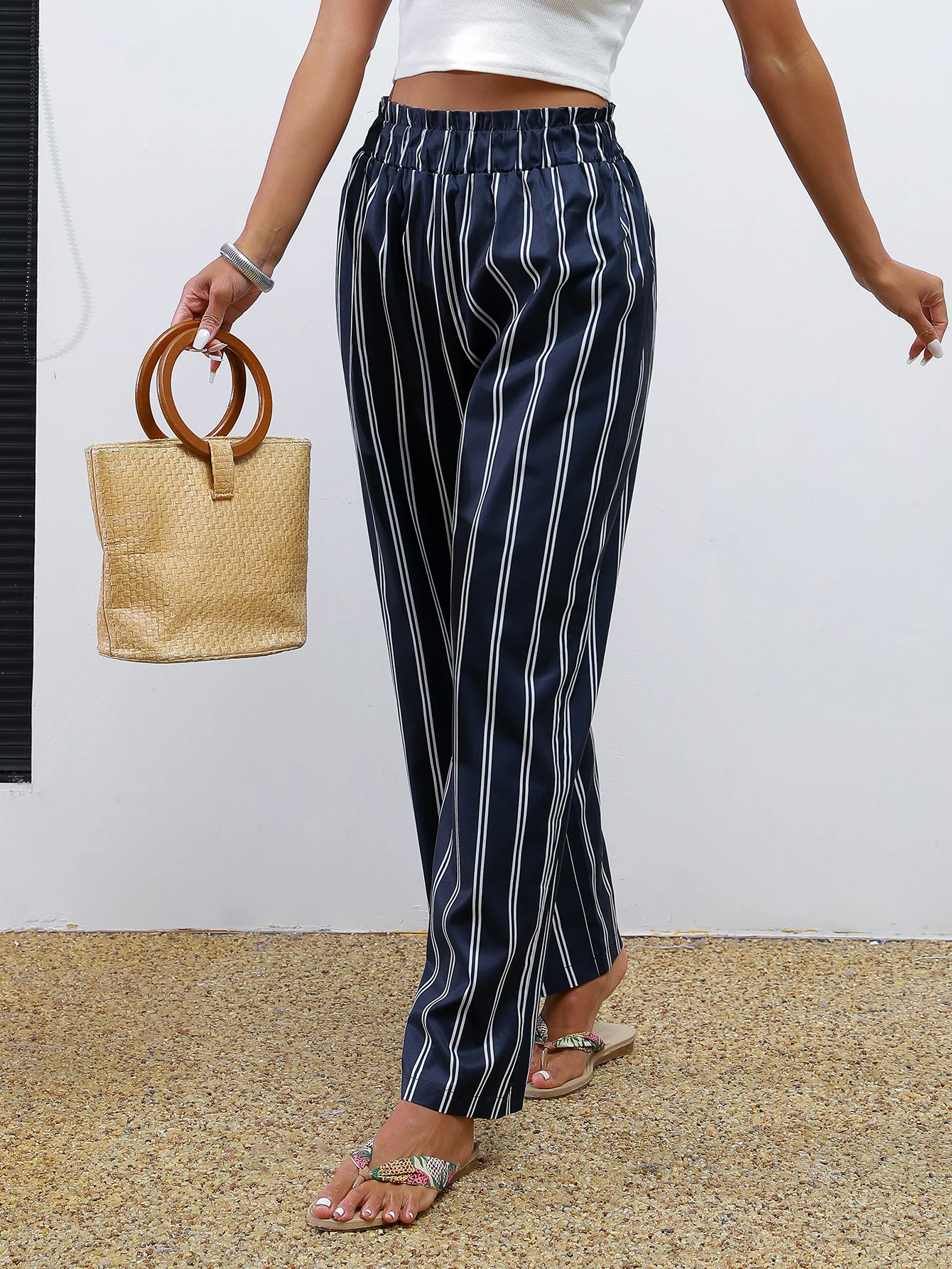 Womens Trousers Digital Printing fashion Elegant Casual japanese style European and American Korean Style