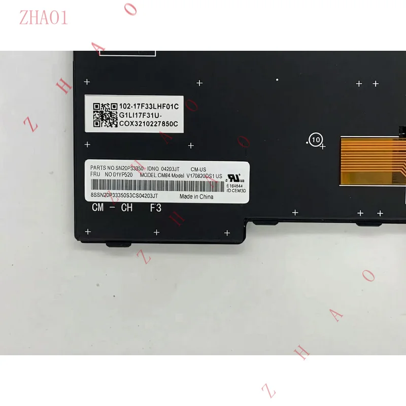 Z   For Lenovo Thinkpad T480S E480 L480 T495 T490 P43S US backlit keyboard 01YP280