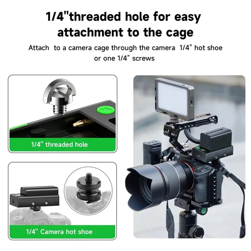 A31T Battery Adapter Plate Mount for Sony NP-F550 F750 F970 F980 DSLR Camera Cold Shoe Adapter Type-C