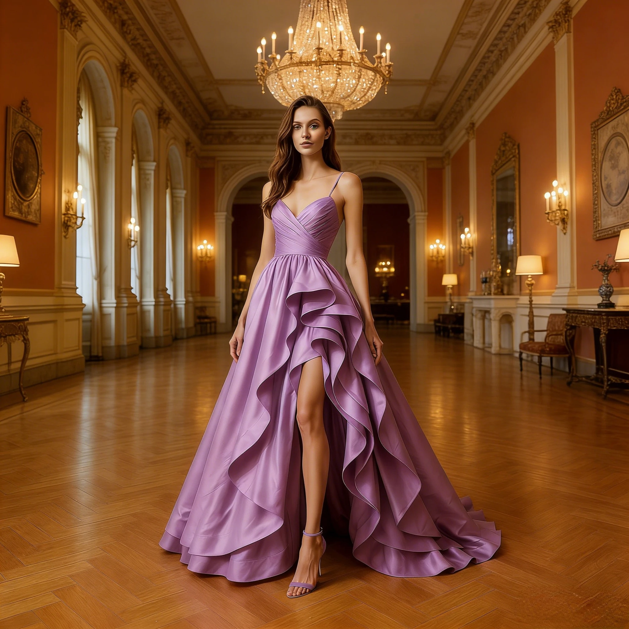 

Charming A Line Women Evening Dresses Ruffles Sleeveless Satin Prom Gowns Floor Length Customized Special Occasion Dresses