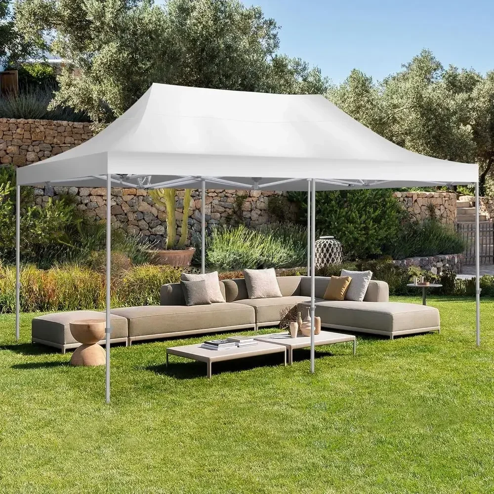 10X20' Portable Up Tent, Waterproo oldable Outdoor ,Heavy Duty Gazebo, Sidewalls, Steel e, Easy Set Up, White