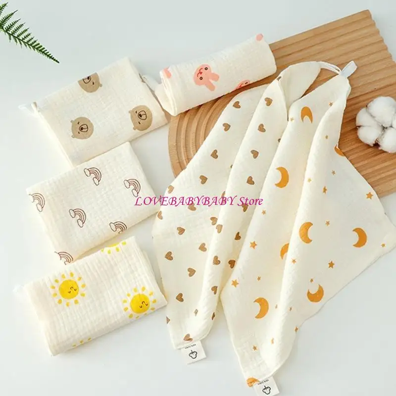 ผ้าขนหนูทารกแรกเกิดที่ใช้ซ้ำได้นุ่ม 4 ชั้นการ์ตูนเด็กซักผ้าฝักบัวของขวัญ 4xbc