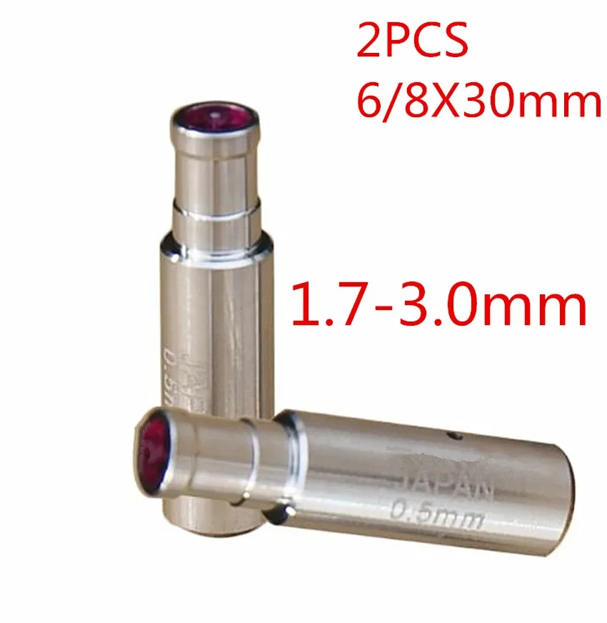 

2PCS EDM Machine Ruby Ceramic Guide 8X30mm Z140 1.7-3.0mm Guide Tube For Drill Guide For Drilling EDM Machine