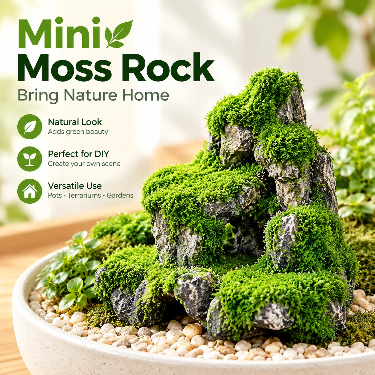 Mini Artificial Moss Foam Stone Rockery Model for DIY Pot Micro Landscape Scene Decoration Lawn Ornament Accessory