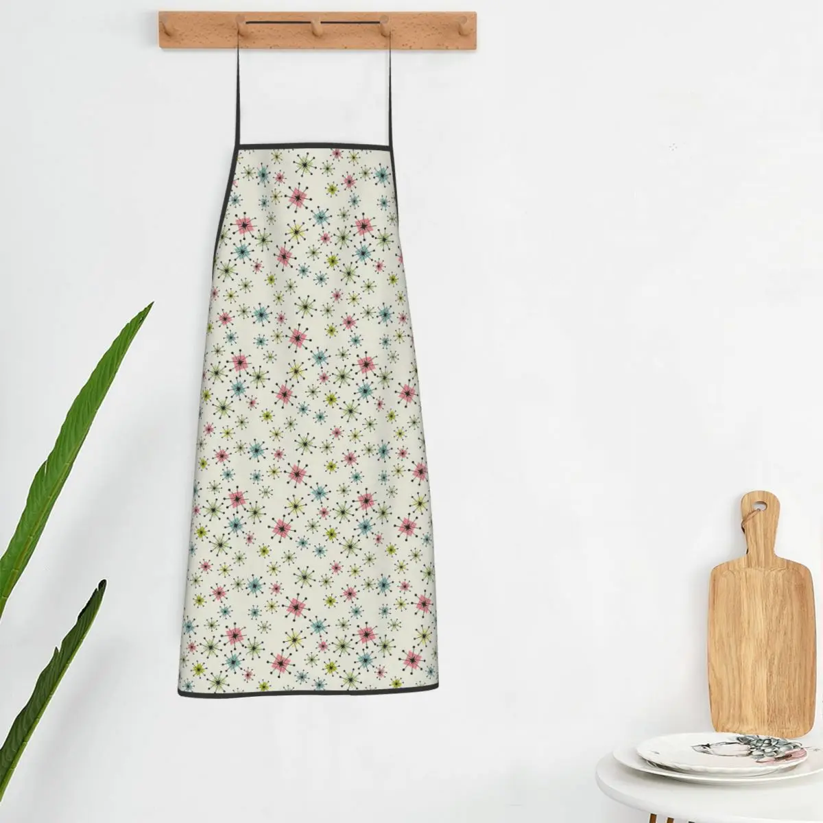 Atomic Era Graphic Apron Chef Cooking Baking Tablier Bib Kitchen Cleaning Pinafore for Women Men Gardening