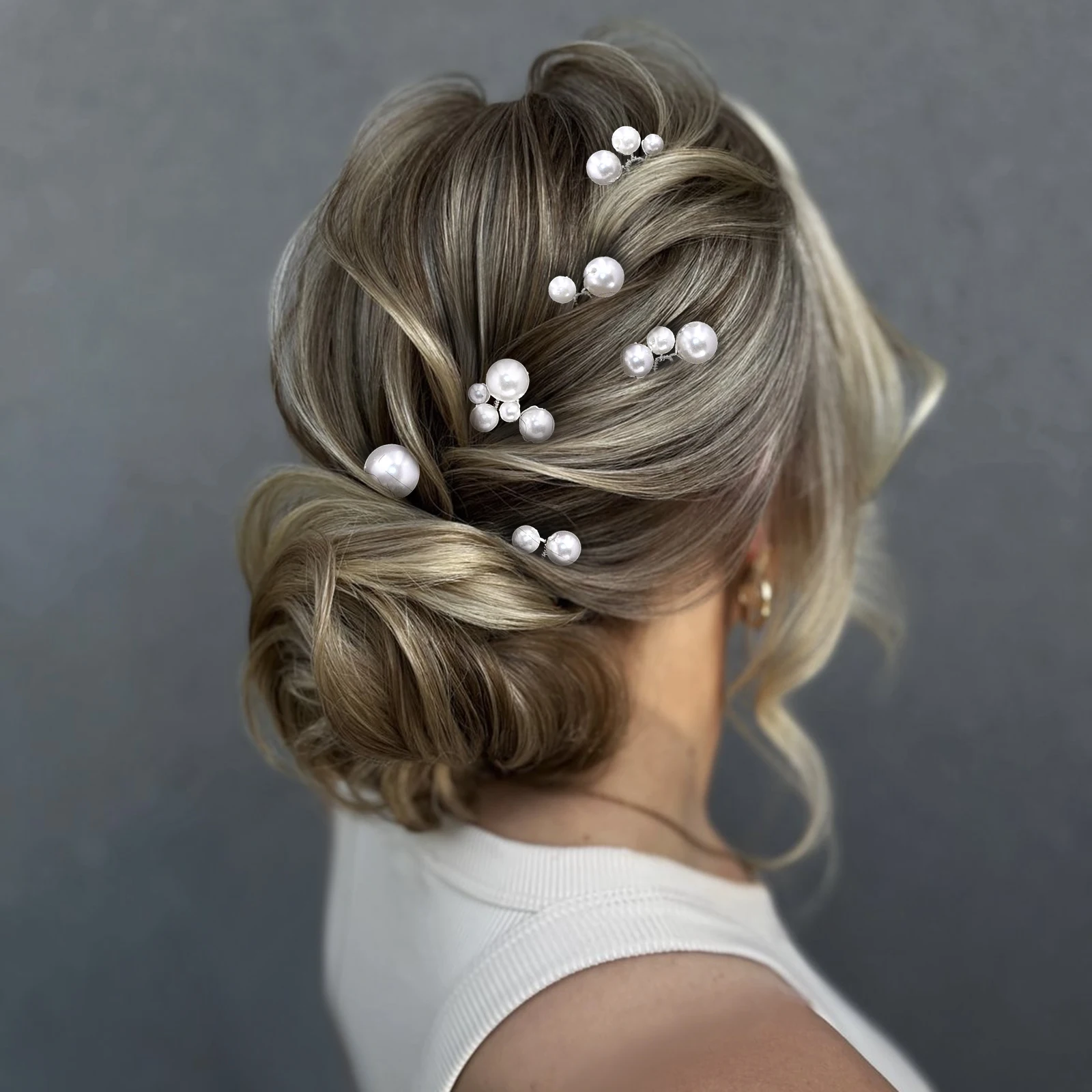 Wedding Bride Hair Accessories A Set of Pearl Hair Forks Wedding Hairstyle Design Ornaments Simplicity Women U-shaped Pin HP733