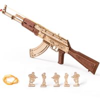 Robotime Rokr Automatic Rifle AK47 3D Wooden Gun Funny DIY Building Block Toys for Kids Adults Justice Guard Wooden PuzzleLQ901