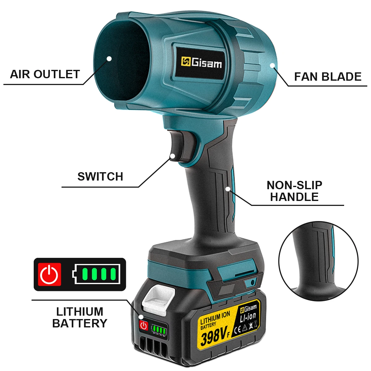 200 mt/s Bürstenlosen Turbo Jet Fan Gebläse Luft Gebläse Handheld Heftigen Kanal Fan Elektrische Gebläse Power Tool für Makita 18 V Batterie