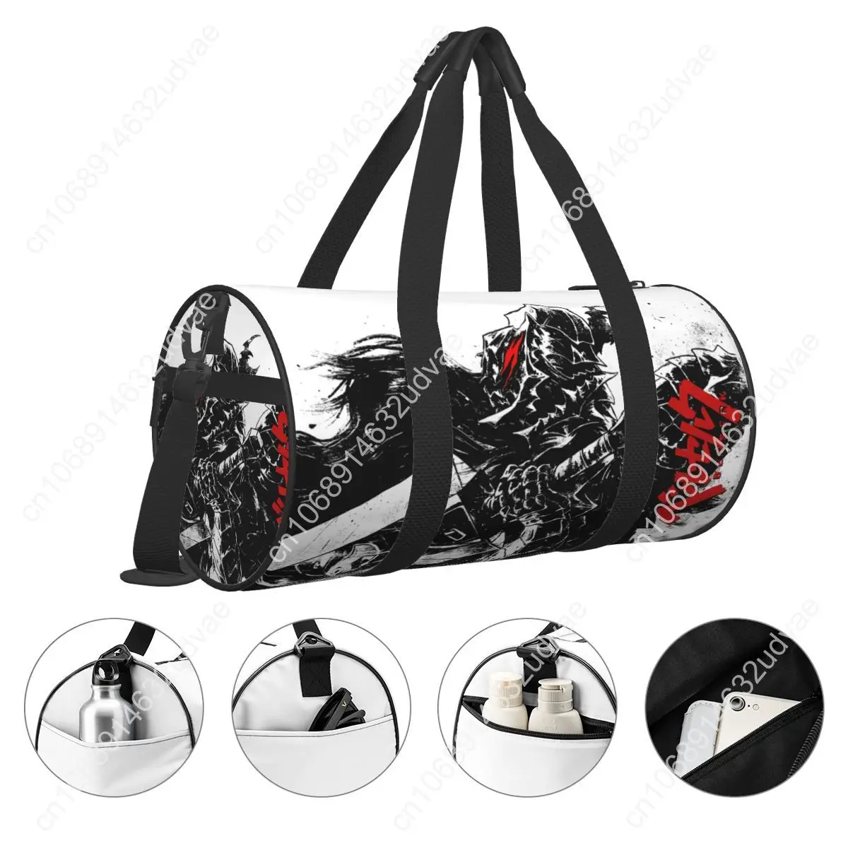 Japanese Manga Bereserk Printed Sports Bags Fashion Training Gym Bag Large Cute Handbags Couple Printed Weekend Fitness Bag