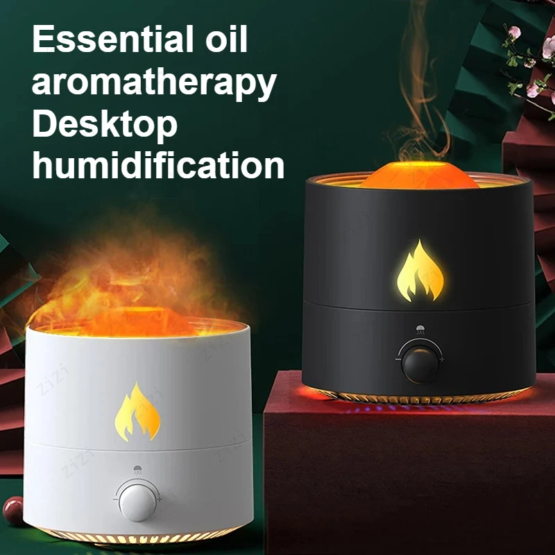 Creative Simulation Flame Jellyfish Aromatherapy Machine USB Desktop Humidification Essential Oil Aromatherapy Machine