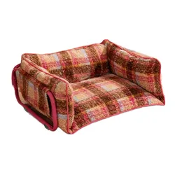 Cama de felpa navideña lavable para gatos y perros pequeños