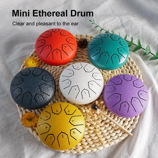 Mini Steel Tongue Drum 4 Inch 8 Notes Rain Drum for OutsideSteel Tongue Drum Rain Chime Musical Instruments for Adults Kids