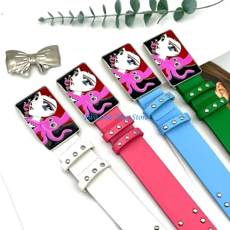 

HX6F Wear Resistant Adult Waist Belts Male Female Decorative PU Belts Reliability