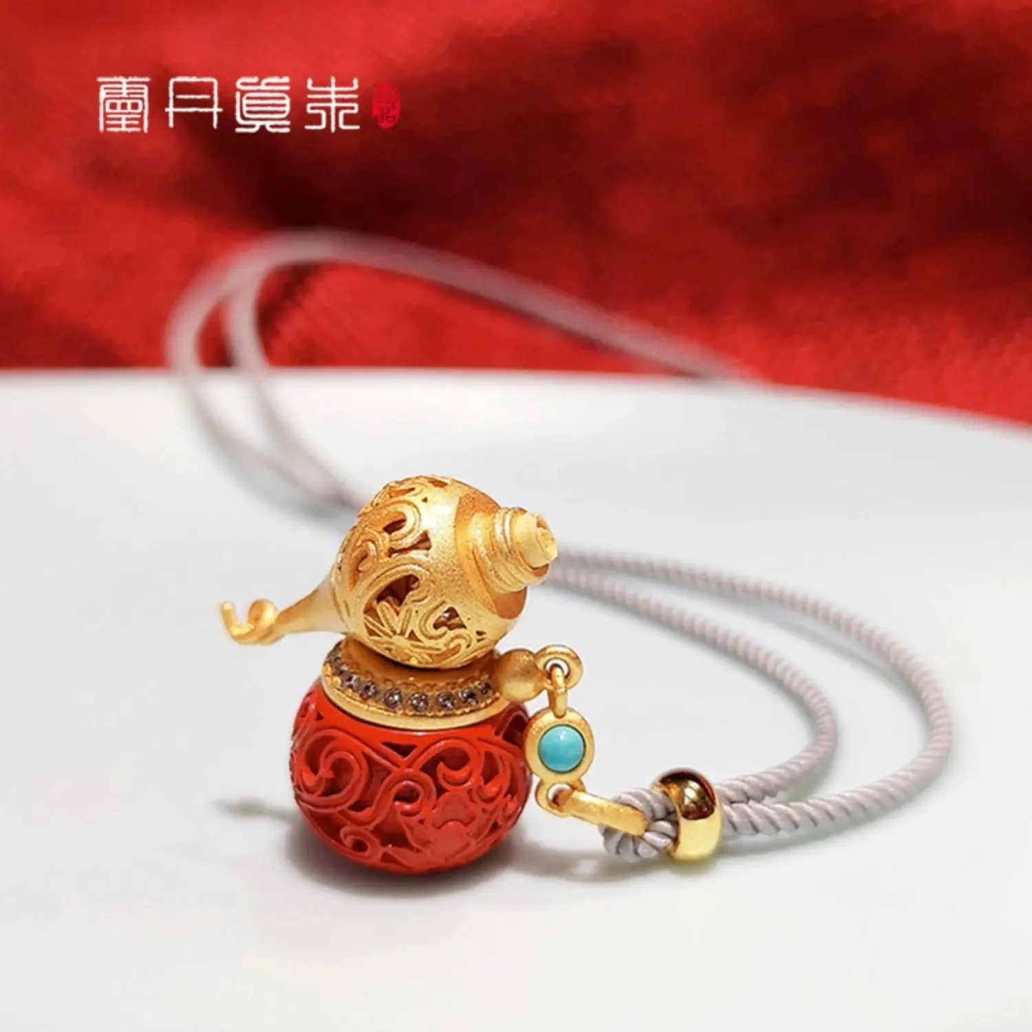 Authentic Cinnabar Fulu Gourd Pendant Can Open Raw Mine Imperial Sand Pendant Benmingnian Amulet Necklace for Men and Women