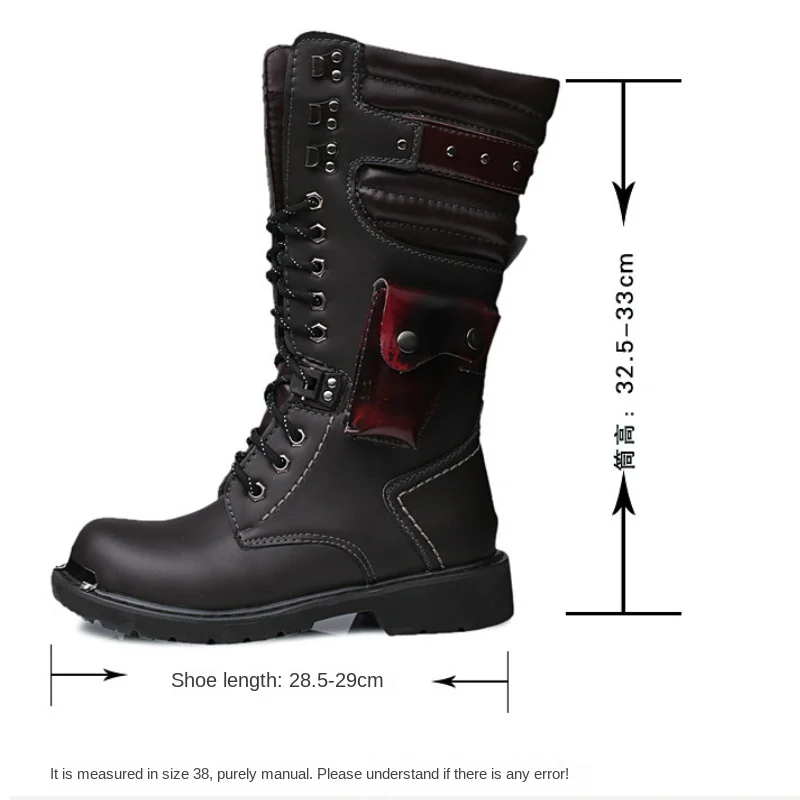 Waterproof High Barrel Leather Motorcycle Boots Men Women Anti-slip Racer Shoes Casual Street Style Boots