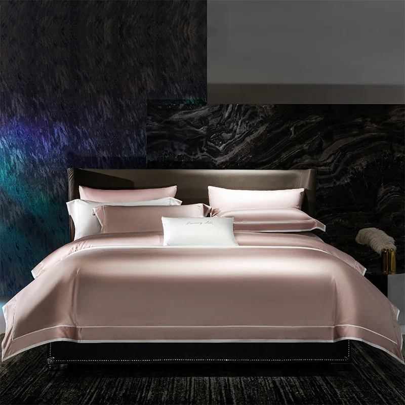 European light luxury 160 Egyptian long-staple cotton solid color bed sheet quilt cover modern simple