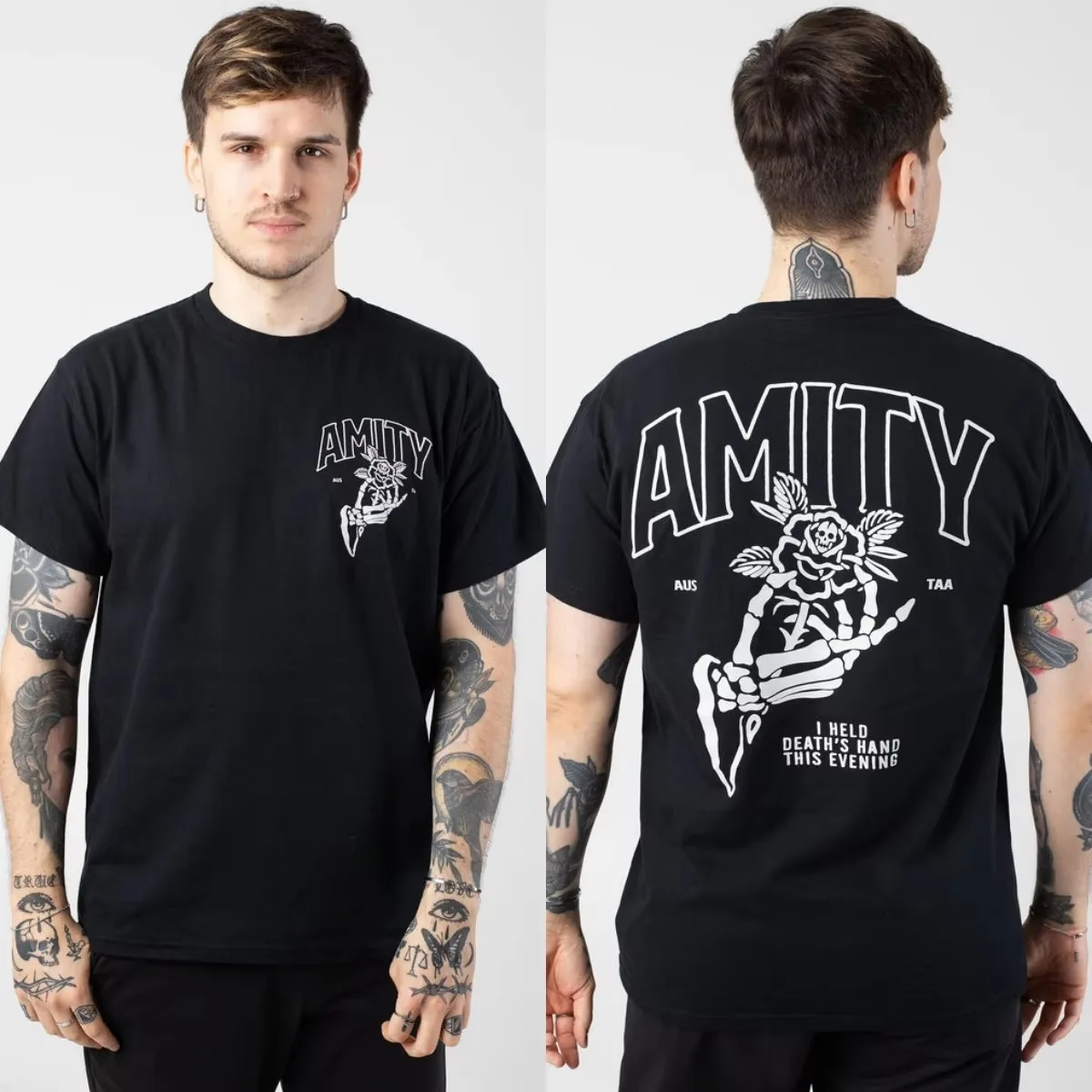 Barbed Wire The Amity Affliction Band Grafik-T-Shirt aus Baumwolle für Herren und Damen, Streetwear-T-Shirt – Detail 5