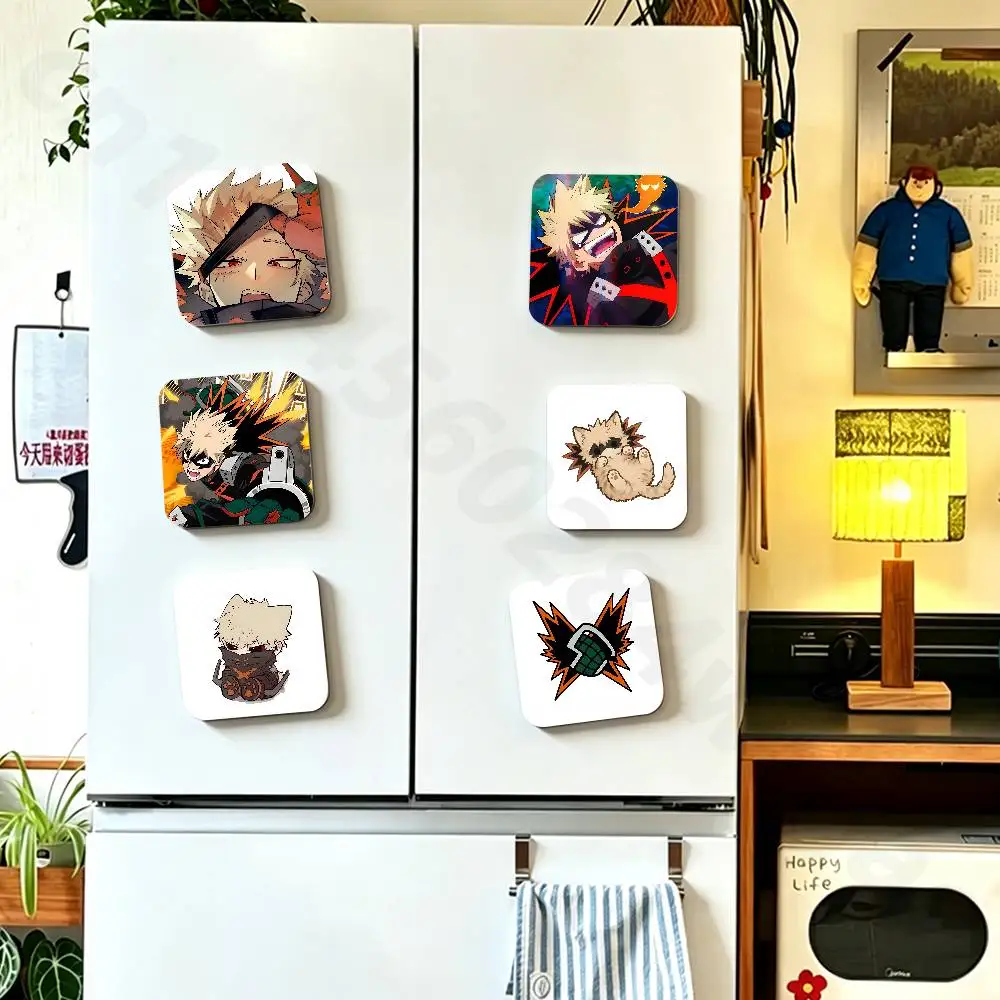 MHA My H-Hero K-Katsuki  Fridge Magnet Personalized Magnetic Durable Plastic Square Picture Surface Fridge Magnets