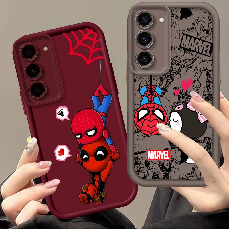 Чехол для телефона из ТПУ с изображением Человека-паука Kuroml Marvel для Samsung Note 20 S24 S23 S22 S21 S20 Ultra Plus FE A25 A23 A22 A55 A35