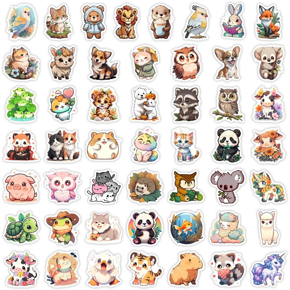 Kawaii Cute Animal Stickers Puppy Kitten Cow Owl Unicorn Hedgehog Children Cartoon Gift for DIY Laptop Phone Mug Waterproof