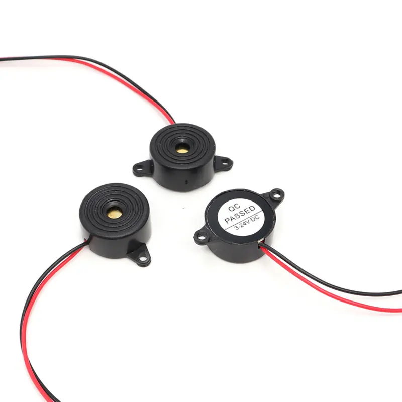 Alto-Falante Ativo de Alta Potência 23x12mm (SFM-20B) - 3-24V DC, Som Contínuo 85dB+, Toque ao Ligar, Uso em Equipamentos de Refrigeração