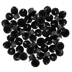 FLEOR Pack of 50pcs Vintage Plastic Black JB Bass Guitar Amp Knobs Small Volume Control Knobs Guitar Accessories