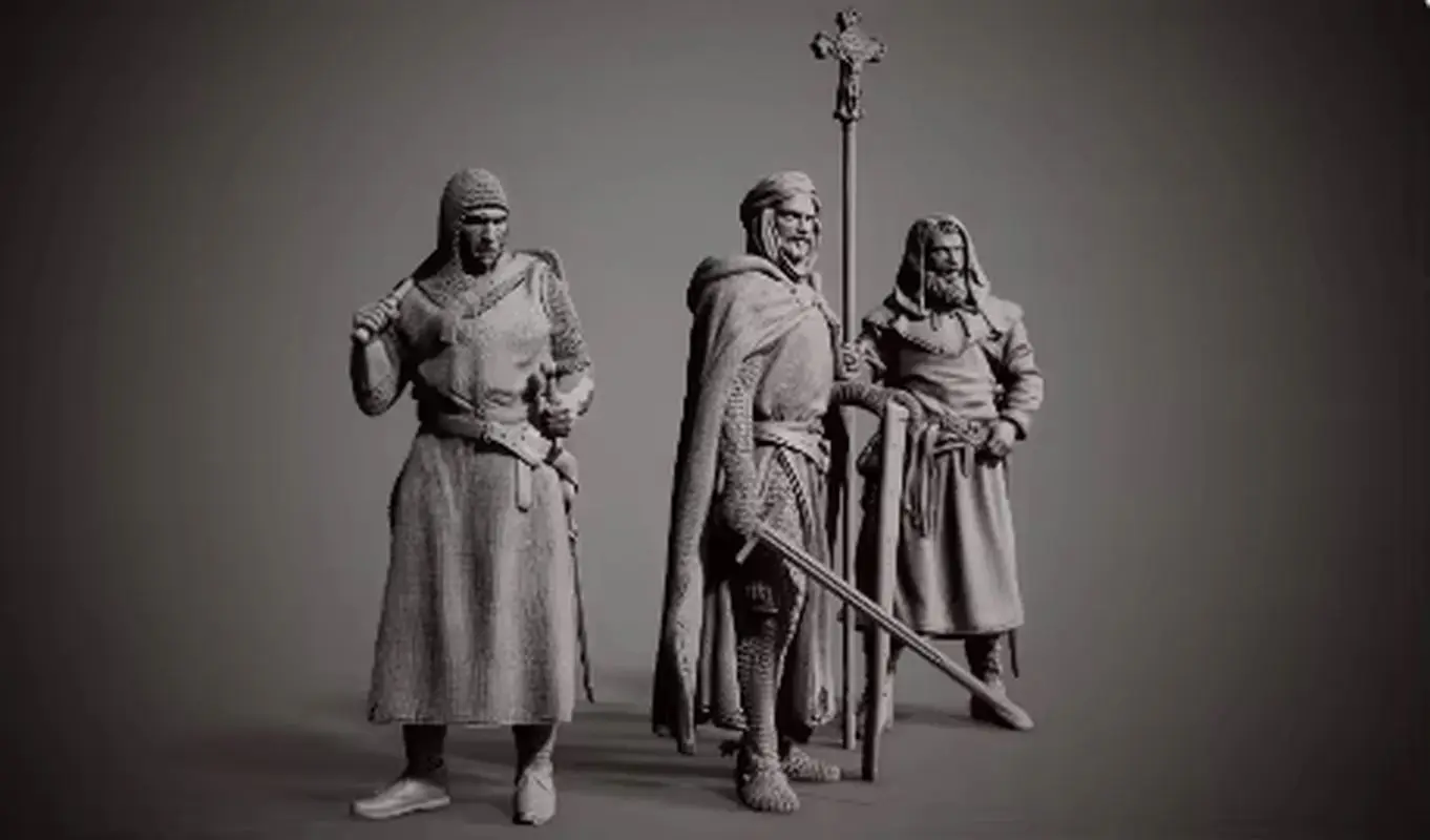 1/24 تمثال الساموراي القديم الراتنج مايكرو مصغرة الشكل ثلاثية الأبعاد مطبوعة الأبيض لعبة مجسمة مجموعة غير مجمعة وغير مصبوغة