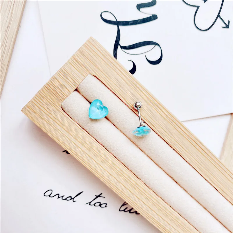 High Grade Heart Crystal Mini Earrings Stainless Steel Cute Geometric Stud Ear Jewelry Party Gifts 1pcs For Women Girls