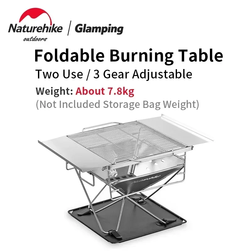 Naturehike Folidng Picnic BBQ Rack Portable Match Stove Winter Heating Burning Platform Adjustable Height Burner Grill Gift Bag