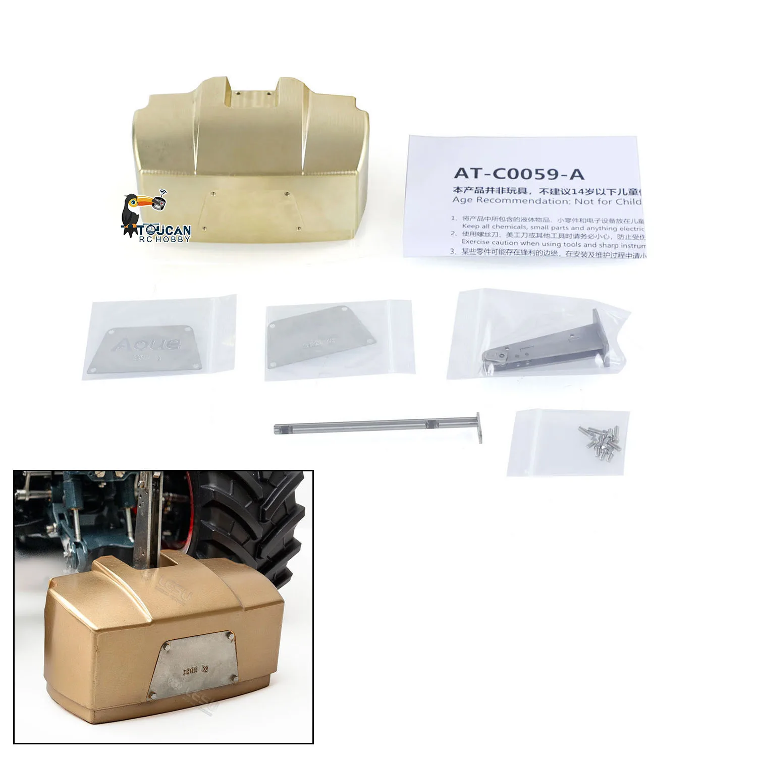 

Передний и задний модуль увеличения веса противовес для гидравлического радиоуправляемого трактора LESU 1/14 AOUE 1050, сельскохозяйственный грузовик, сделай сам, сельскохозяйственный автомобиль