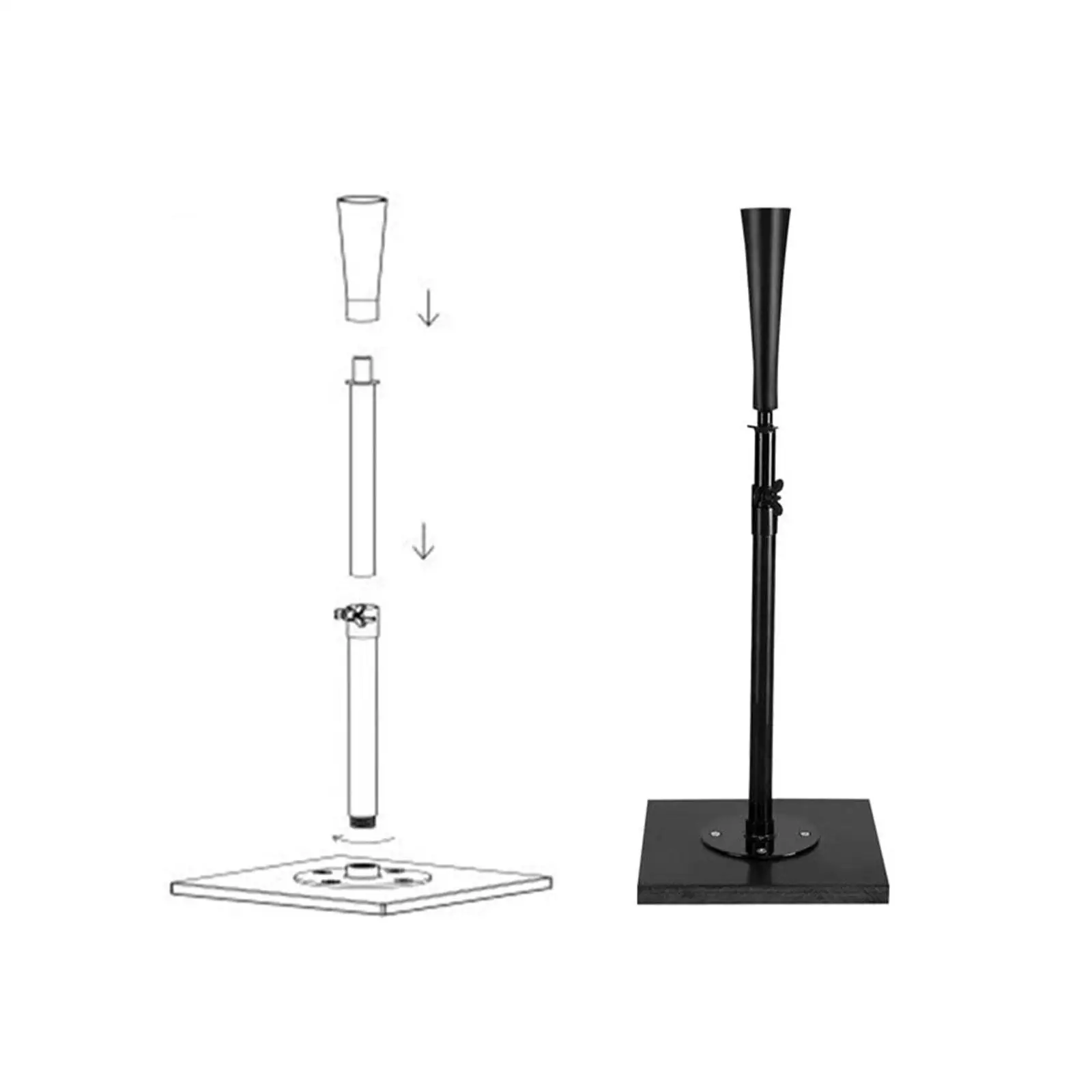Heavy Duty Adjustable Baseball Swing Tee Practice Tool for Kids Portable Softball Batting Stand Indoor Outdoor Use