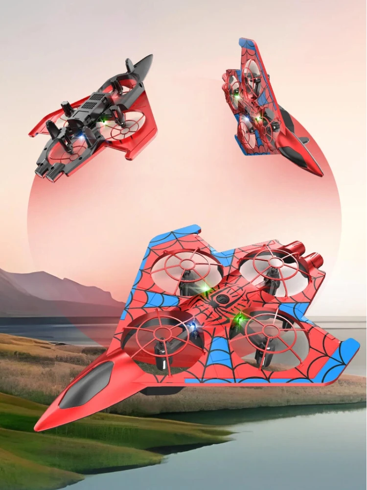 Stunt afstandsbediening vliegtuigen drone plastic niet-schuim vliegtuigmodel jongen speelgoed vierassige vechter S12 - afbeelding 2