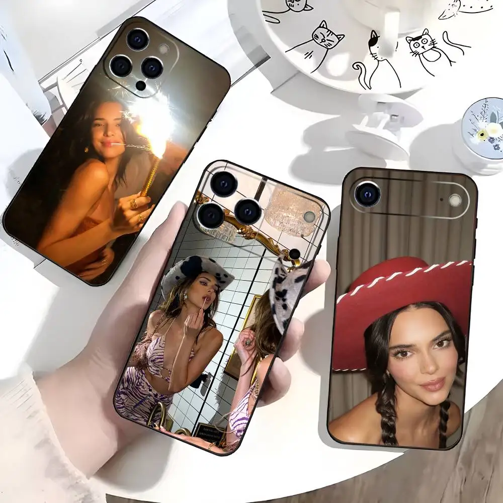 

K-Kendall J-Jenner Phone Case For iPhone 17,16,15,14,13,12,11 Plus,Pro Max,XS,Soft Black Cover