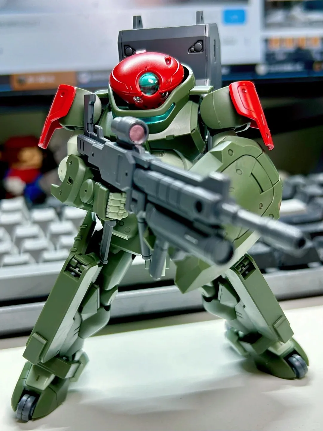 Em estoque jiuzhou modelo 1/144 hg grimoire boina vermelha robô montagem modelo kit figuras de ação modelos de plástico para aficionados