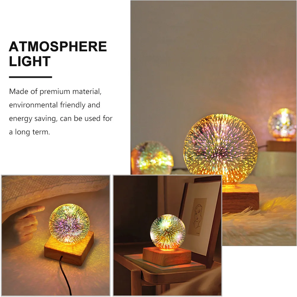 1 قطعة الإسقاط الملونة ليلة ضوء الكرة جو رومانسي مصباح أباجورة الزخرفية لغرفة النوم غرفة المعيشة