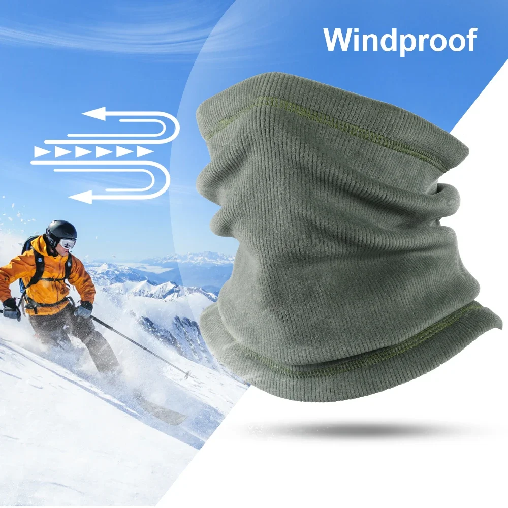 Winter Thermal Corduroy Bandana Neck Warmer Cycling Half Face Mask Fleece Skiing Running Hunting Snowboard Men Women Cold Scarf