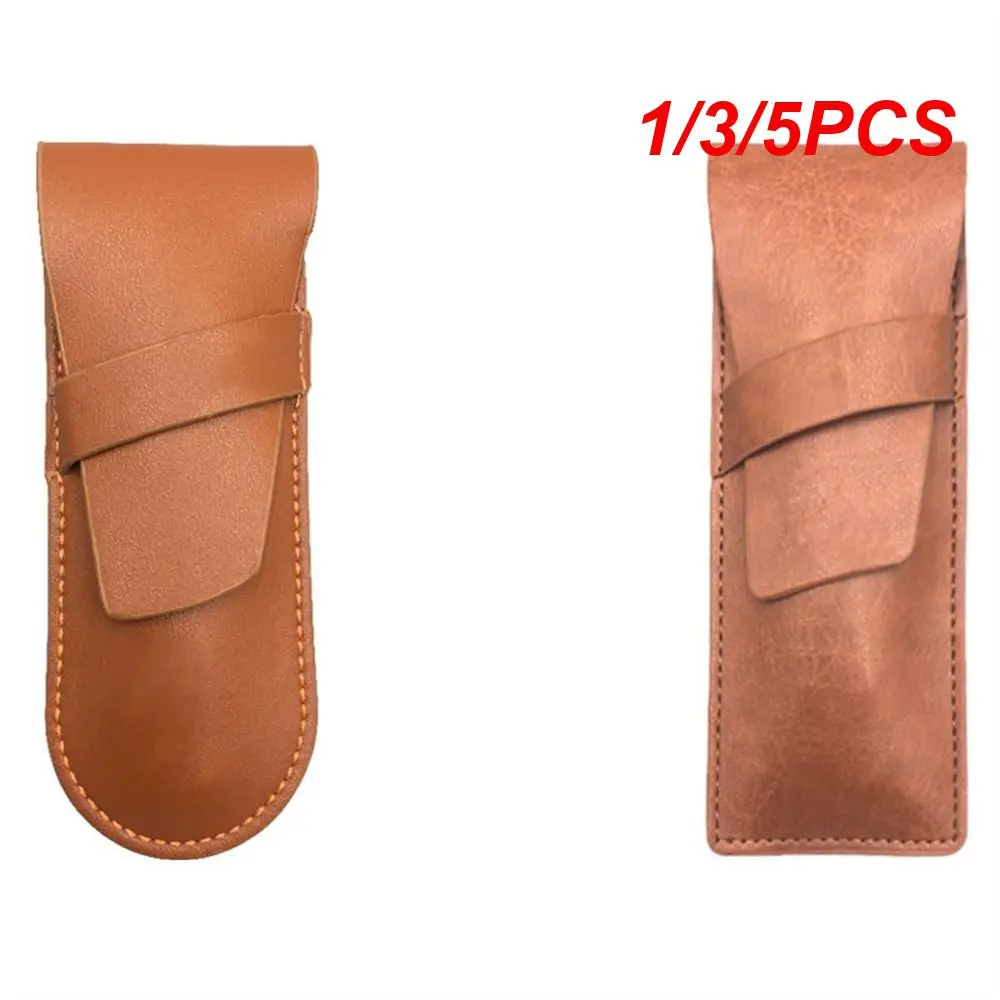 Custodia in pelle 1/3/5PCS custodia per rasoio marrone lucido custodia per forniture custodia a prova di olio e funzione portatile impermeabile