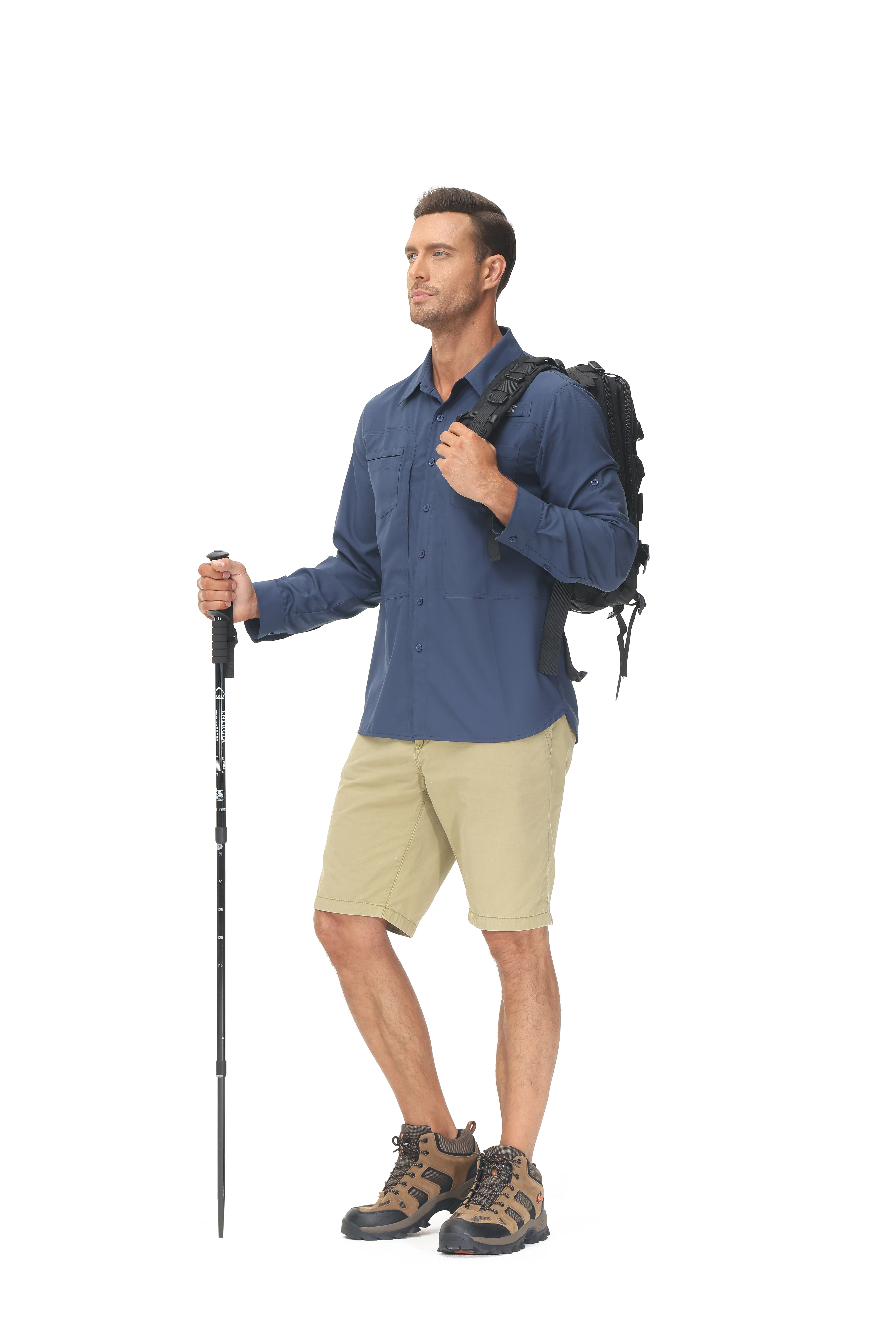 Langarm-Angelhemden für Herren, UPF 50+, Sonnenschutz, atmungsaktiv, leicht, für Reisen, Arbeit, Button-Down-Hemd mit Reißverschlusstasche – Detail 18